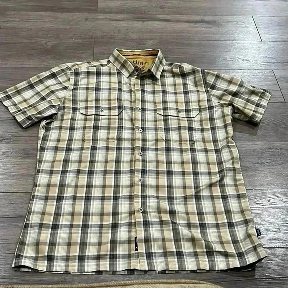 [M]KUHL  Plaid Cotton S/S Button Shirt Men - Picture 1 of 9